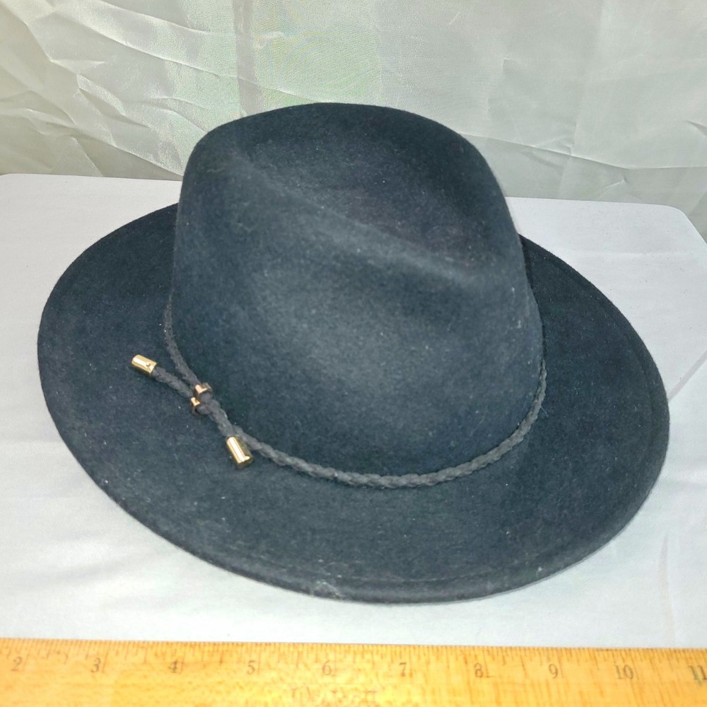 Christian Serrano New Mexico Women's Black Felt Wide Brim Fedora Braided Band